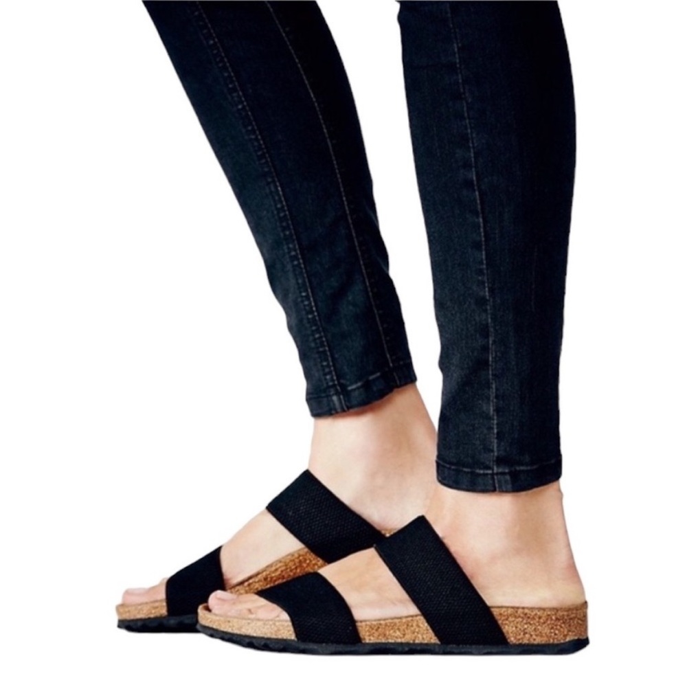 Birkenstock Birki’s Curacao Black Elastic Strap Sandal Size 8 Narrow